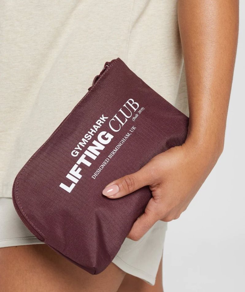 Gymshark Social Club Cosmetic Wash Bag Burgundy | NZ 3CJRTD